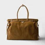 Prada Unisex Bonnie Suede Tote Bag-Cinnamon 2VG1282C4S