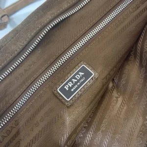 Prada Unisex Bonnie Suede Tote Bag-Cinnamon 2VG1282C4S