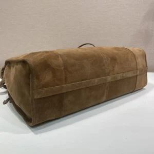 Prada Unisex Bonnie Suede Tote Bag-Cinnamon 2VG1282C4S