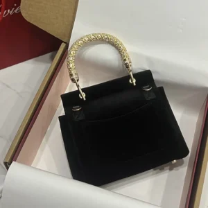 Roger Vivier Women Cabas Jewel Efflorescence Mini Bag in Velvet-Black