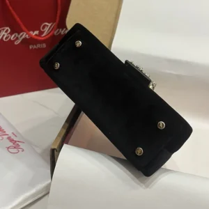 Roger Vivier Women Cabas Jewel Efflorescence Mini Bag in Velvet-Black