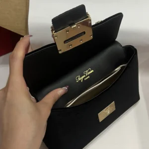 Roger Vivier Women Cabas Jewel Efflorescence Mini Bag in Velvet-Black