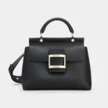 Roger Vivier Women Viv' Cabas Bag in Leather-Black RBWAMAA0150D8CB999