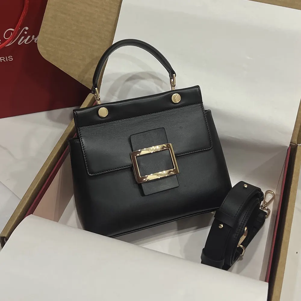 Roger Vivier Women Viv' Cabas Bag in Leather-Black RBWAMAA0150D8CB999