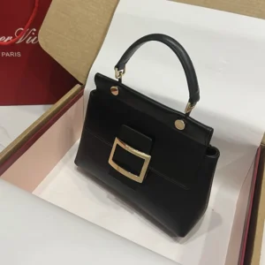 Roger Vivier Women Viv' Cabas Bag in Leather-Black RBWAMAA0150D8CB999