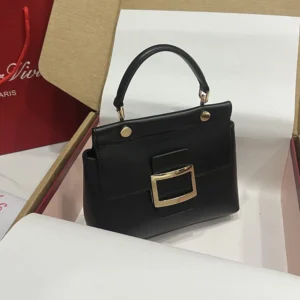 Roger Vivier Women Viv' Cabas Bag in Leather-Black RBWAMAA0150D8CB999