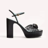 Valentino Women Coeur Royal Platform Sandal in Kidskin 115mm-Black