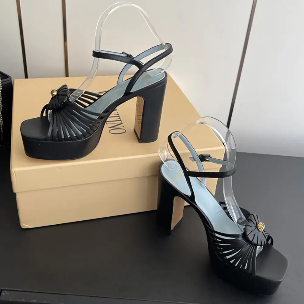 Valentino Women Coeur Royal Platform Sandal in Kidskin 115mm-Black 4 Valentino Women Coeur Royal Platform Sandal in Kidskin 115mm-Black