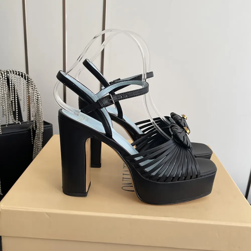 Valentino Women Coeur Royal Platform Sandal in Kidskin 115mm-Black 5 Valentino Women Coeur Royal Platform Sandal in Kidskin 115mm-Black