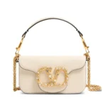 Valentino Women Garavani Locò Small Shoulder Bag In Calfskin With Jewel Logo