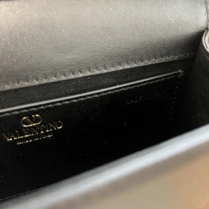 Valentino Women Garavani Locò Small Shoulder Bag In Calfskin With Jewel Logo-Black