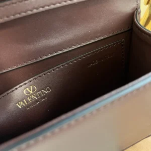 Valentino Women Garavani Locò Small Shoulder Bag In Calfskin With Jewel Logo-Maroon