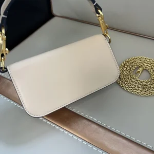 Valentino Women Garavani Locò Small Shoulder Bag In Calfskin With Jewel Logo-Sandy