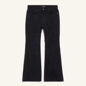 Balenciaga Men Flared Pants in Black Soft Hand Italian Denim-Black 790405TQ