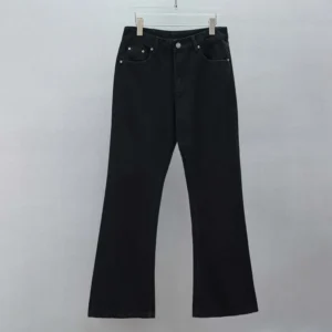 Balenciaga Men Flared Pants in Black Soft Hand Italian Denim-Black 790405TQ