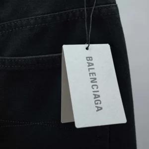 Balenciaga Men Flared Pants in Black Soft Hand Italian Denim-Black 790405TQ