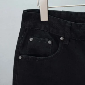 Balenciaga Men Flared Pants in Black Soft Hand Italian Denim-Black 790405TQ
