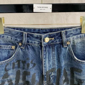 Balenciaga Men Folded Shorts in Dirty Vintage Blue