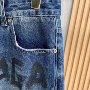 Balenciaga Men Folded Shorts in Dirty Vintage Blue