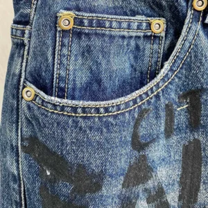 Balenciaga Men Folded Shorts in Dirty Vintage Blue