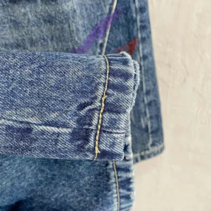 Balenciaga Men Folded Shorts in Dirty Vintage Blue