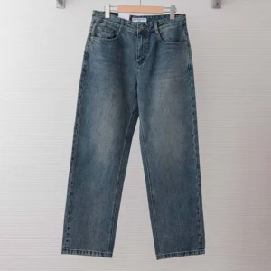 Balenciaga Men Regular Fit Jeans in Dirty Vintage Blue 872170TU