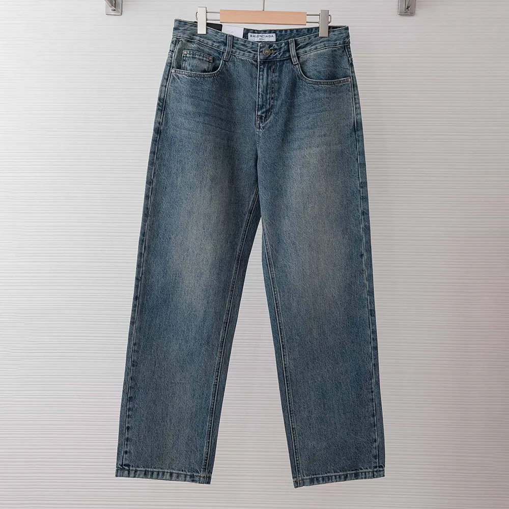 Balenciaga Men Regular Fit Jeans in Dirty Vintage Blue 872170TU