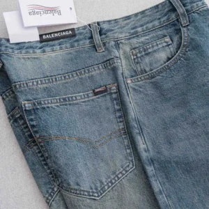 Balenciaga Men Regular Fit Jeans in Dirty Vintage Blue 872170TU