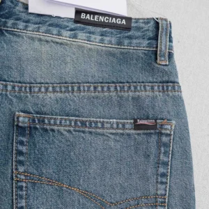 Balenciaga Men Regular Fit Jeans in Dirty Vintage Blue 872170TU