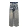 Balenciaga Men Relaxed Fit Pants in Blue Cotton Denim