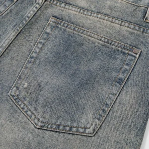 Balenciaga Men Relaxed Fit Pants in Blue Cotton Denim