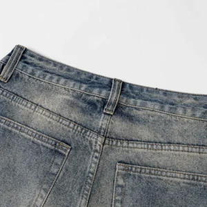 Balenciaga Men Relaxed Fit Pants in Blue Cotton Denim