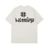 Balenciaga Men Tape Type Medium Fit T-Shirt in White Vintage Jersey