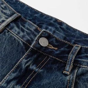 Balenciaga Men Tattoo Baggy Pants in Dark Grey Cotton Denim