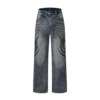 Balenciaga Men Wide Leg Baggy Pants in Blue