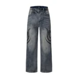 Balenciaga Men Wide Leg Baggy Pants in Blue