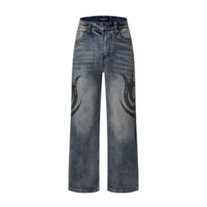Balenciaga Men Wide Leg Baggy Pants in Blue