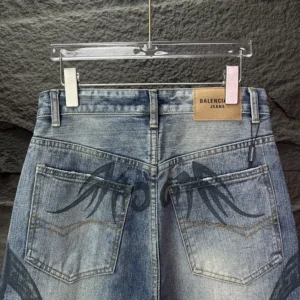 Balenciaga Men Wide Leg Baggy Pants in Blue