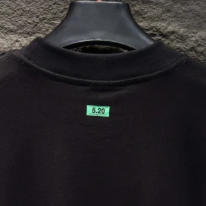 Balenciaga Women 520 Stickers Medium Fit T-Shirt in Black and Green Dry Jersey