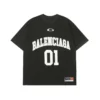 Balenciaga Women Basketball Series - Oversized T-Shirt In Washed Black Vintage Jersey