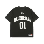 Balenciaga Women Basketball Series - Oversized T-Shirt In Washed Black Vintage Jersey