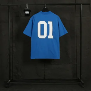 Balenciaga Women Basketball Series - Oversized T-Shirt In Washed Blue Vintage Jersey