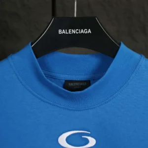 Balenciaga Women Basketball Series - Oversized T-Shirt In Washed Blue Vintage Jersey