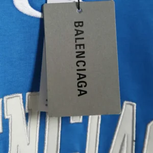 Balenciaga Women Basketball Series - Oversized T-Shirt In Washed Blue Vintage Jersey