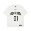 Balenciaga Women Basketball Series - Oversized T-Shirt In Washed White Vintage Jersey