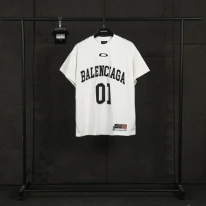 Balenciaga Women Basketball Series - Oversized T-Shirt In Washed White Vintage Jersey