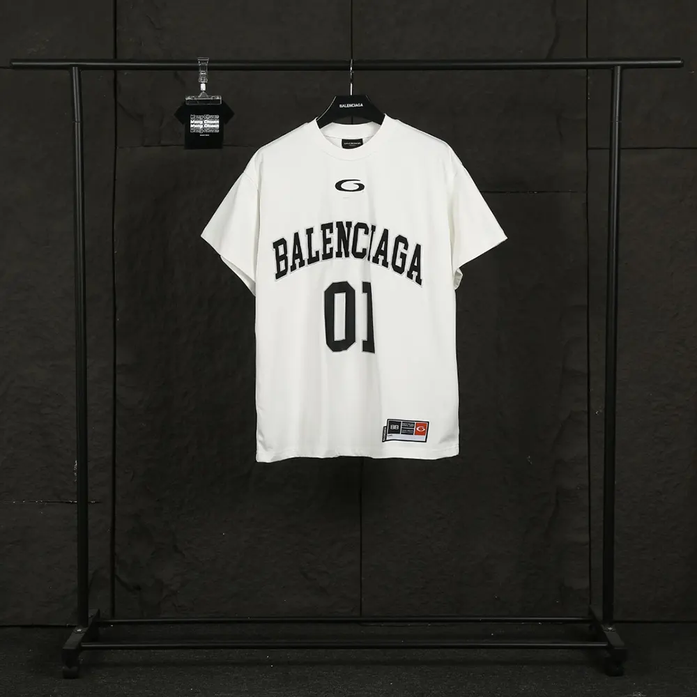 Balenciaga Women Basketball Series - Oversized T-Shirt In Washed White Vintage Jersey