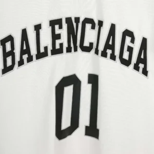 Balenciaga Women Basketball Series - Oversized T-Shirt In Washed White Vintage Jersey