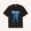 Balenciaga Women Paris Thunderstorm Oversized T-Shirt in Black Dry Jersey