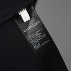 Balenciaga Women Paris Thunderstorm Oversized T-Shirt in Black Dry Jersey